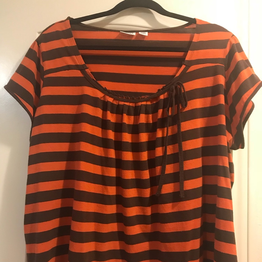 Orange and black striped shirt